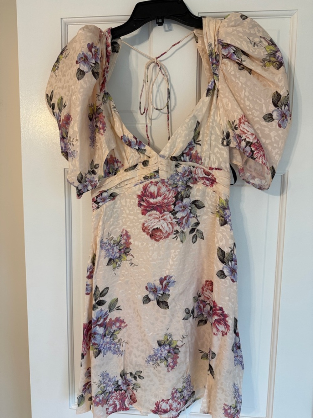 BRAND NEW Floral Puff-Sleeve V-Neck Mini Dress